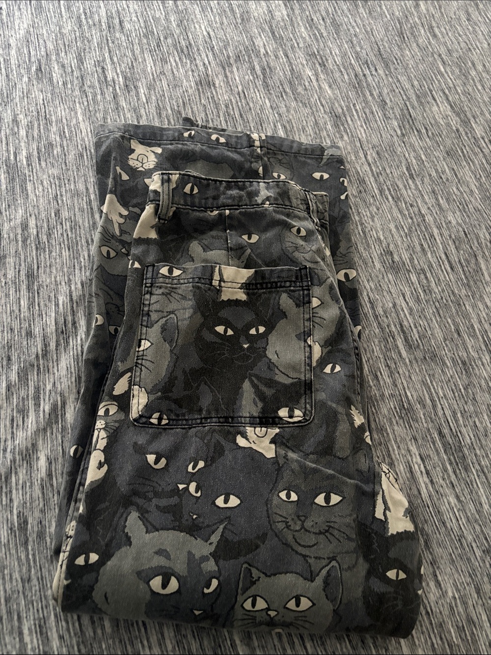 Ripndip Black & Gray Cat Print Pants